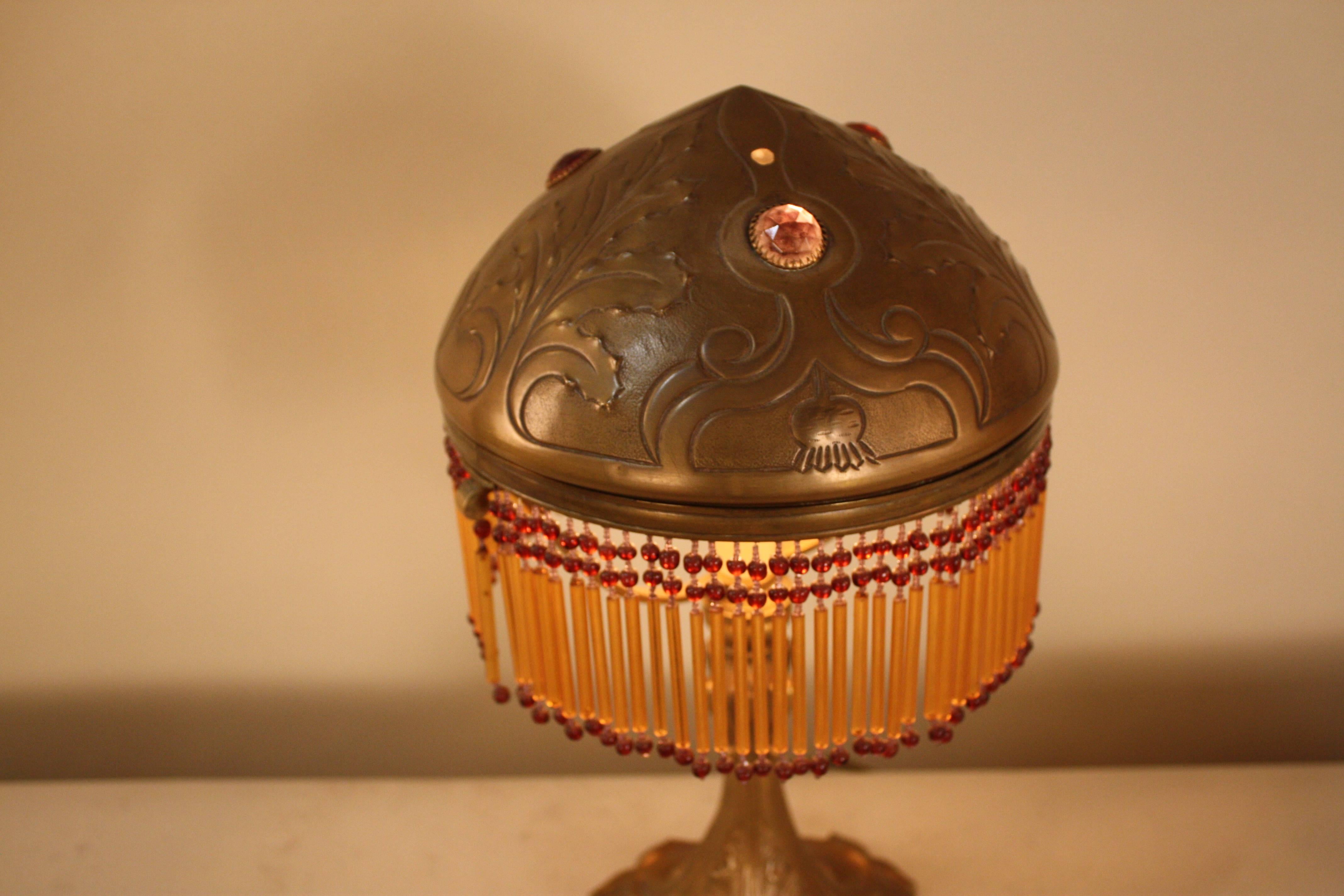 French Art Nouveau Bronze Table Lamp In Good Condition In Fairfax, VA