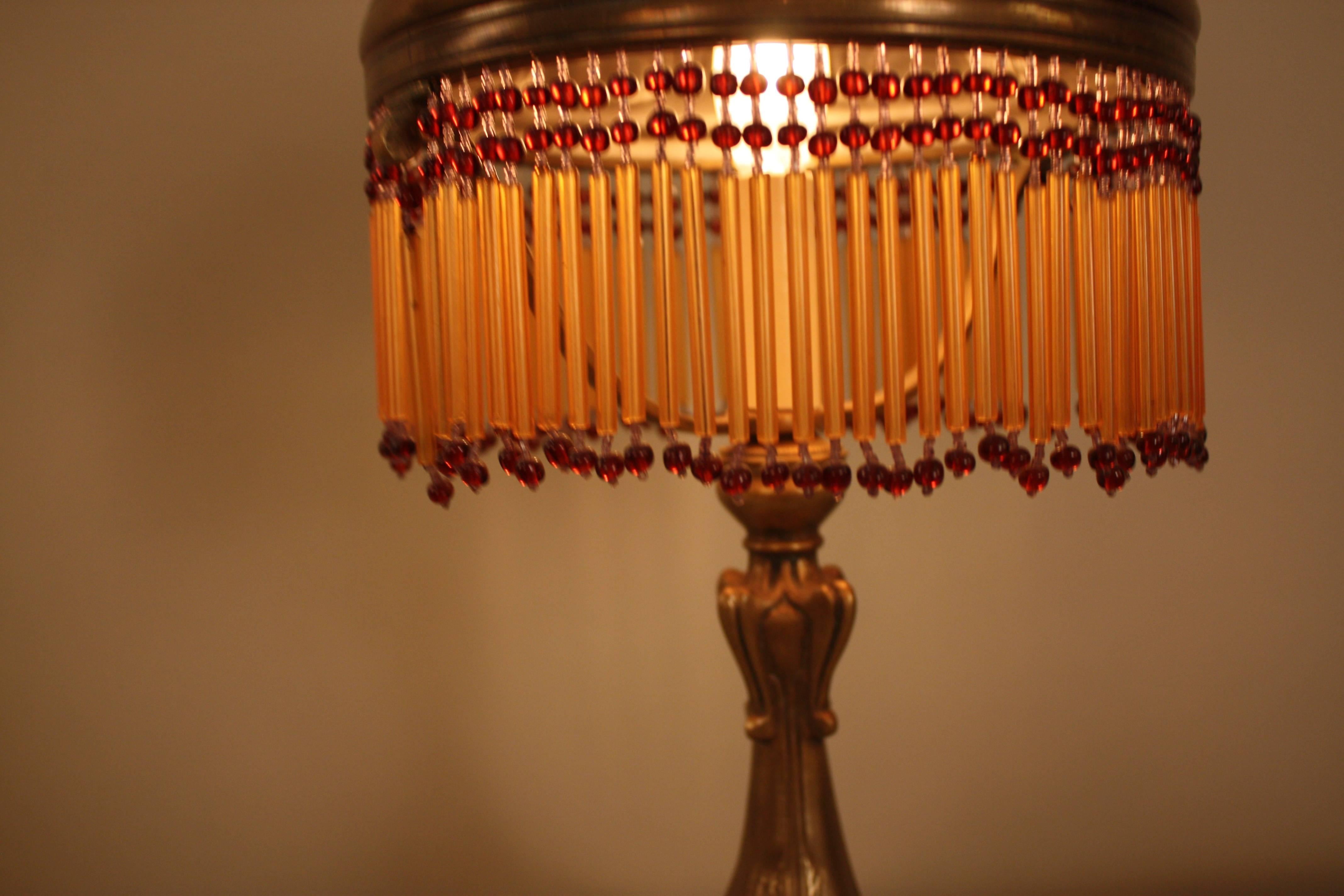 Early 20th Century French Art Nouveau Bronze Table Lamp