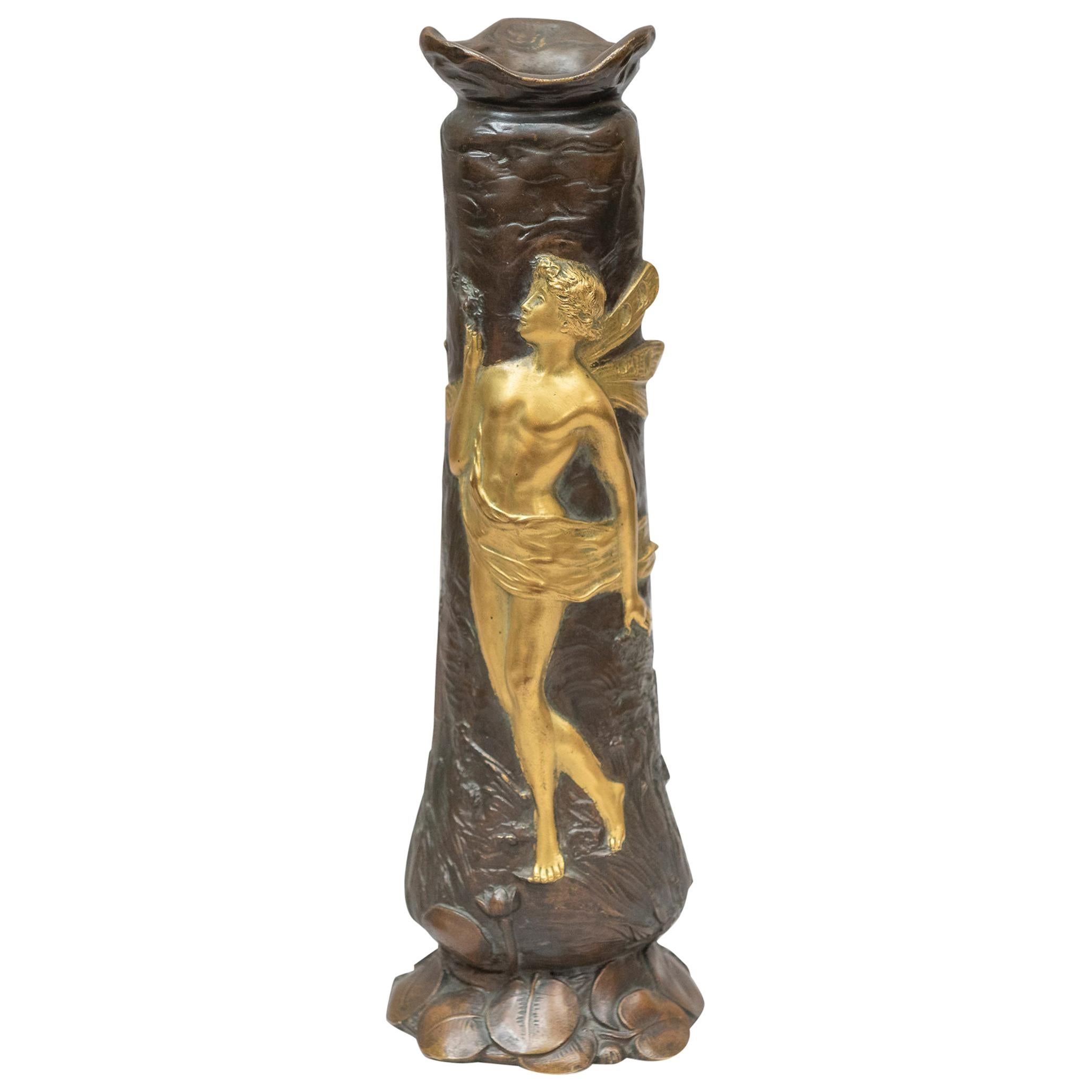 Vase en bronze Art nouveau français:: fonderie Louchet:: vers 1900