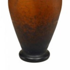 French Art Nouveau Brown Speckled Glass Vase