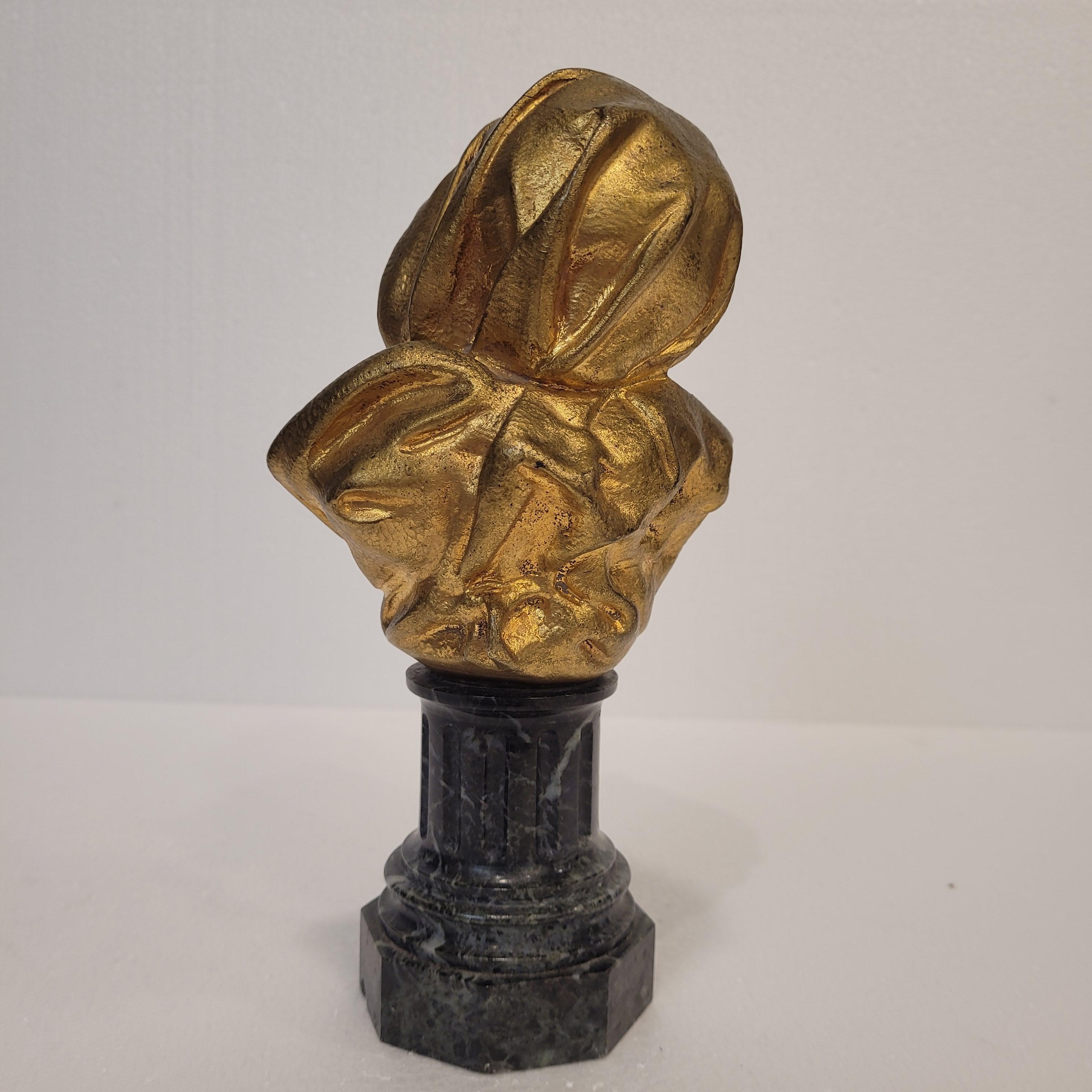 Buste d'enfant en marbre chrysoelephantine Art nouveau français, d'après G. de Thouin en vente 8