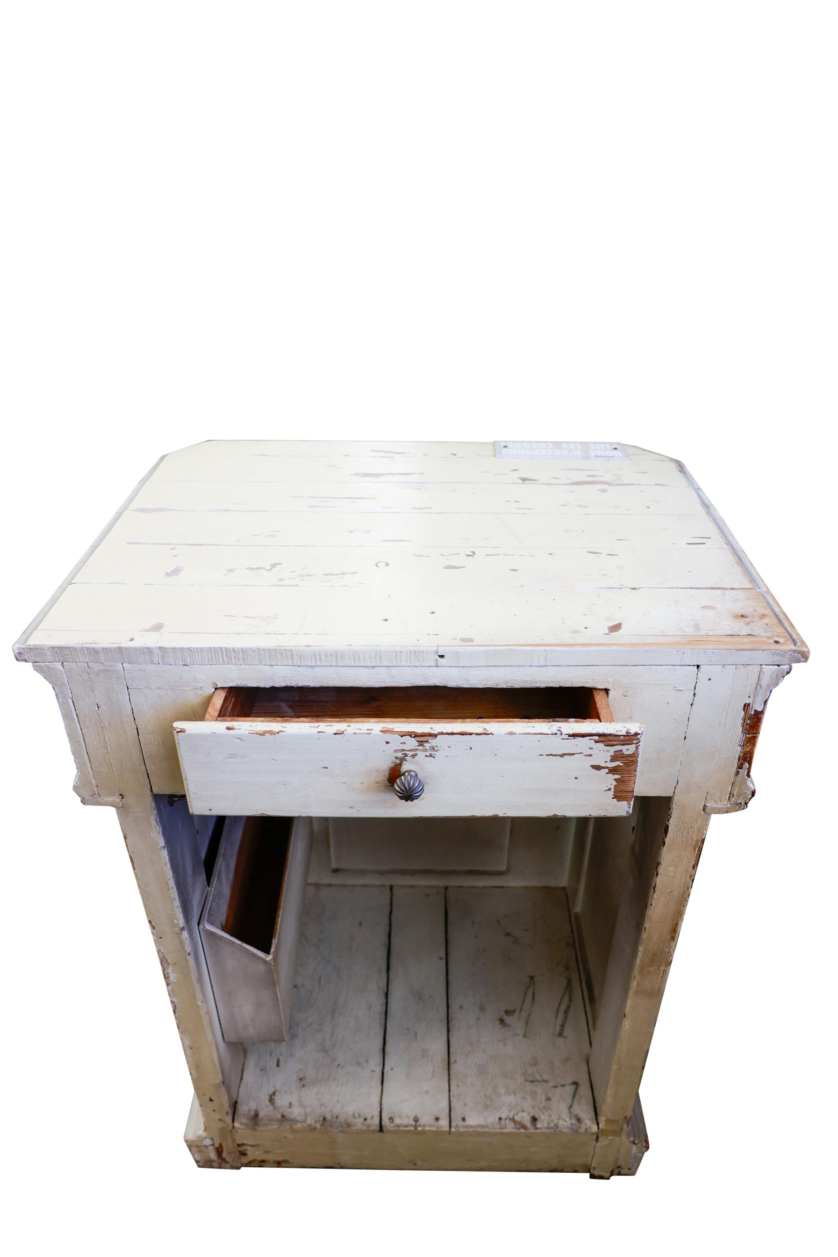 French Art Nouveau cafe counter from a coastal region. It would make a wonderful host stand. Great color and design.

Dimensions: 42H x 32W x 24D