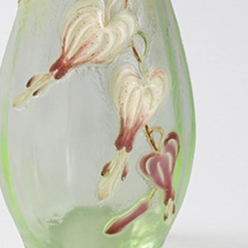Early 20th Century French Art Nouveau Cameo and Enamel Glass Vase by Emile Gallé