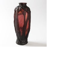 French Art Nouveau Cameo Glass Vase by Daum