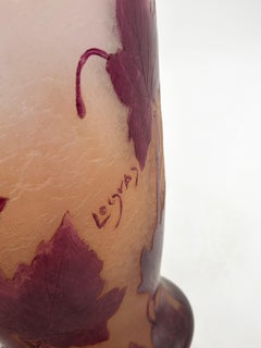 French Art Nouveau Cameo Glass Vase by Legras
