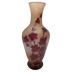 French Art Nouveau Cameo Glass Vase by Legras