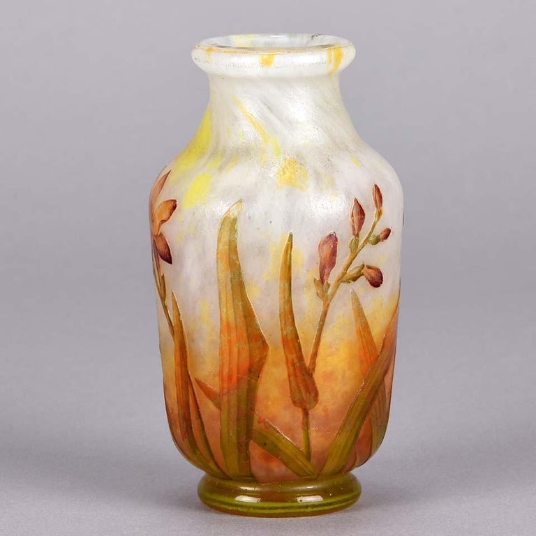 Cut Glass French Art Nouveau Cameo Glass Vase 
