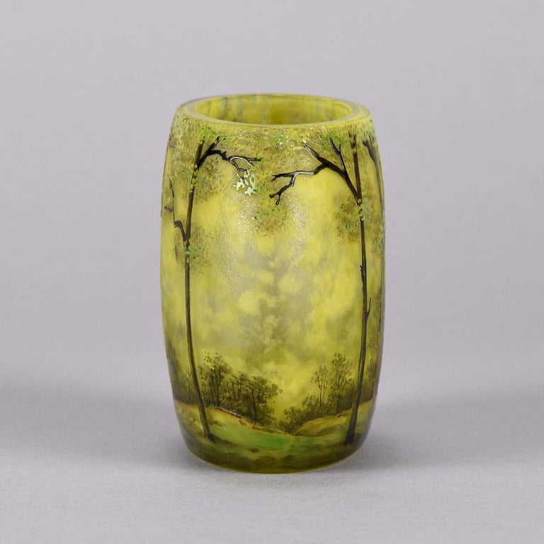 European French Art Nouveau Cameo Glass Vase 