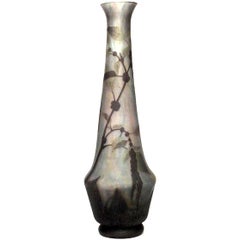 French Art Nouveau Cameo Vase, Signed Daum Nancy
