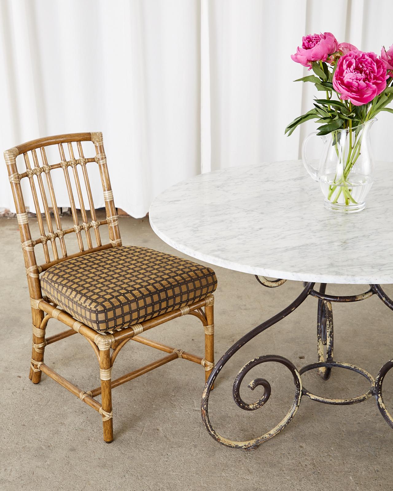 Table de salle à manger de jardin en fer et marbre Carrrara Art Nouveau français en vente 7