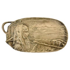 French Art Nouveau Cast Bronze Tray