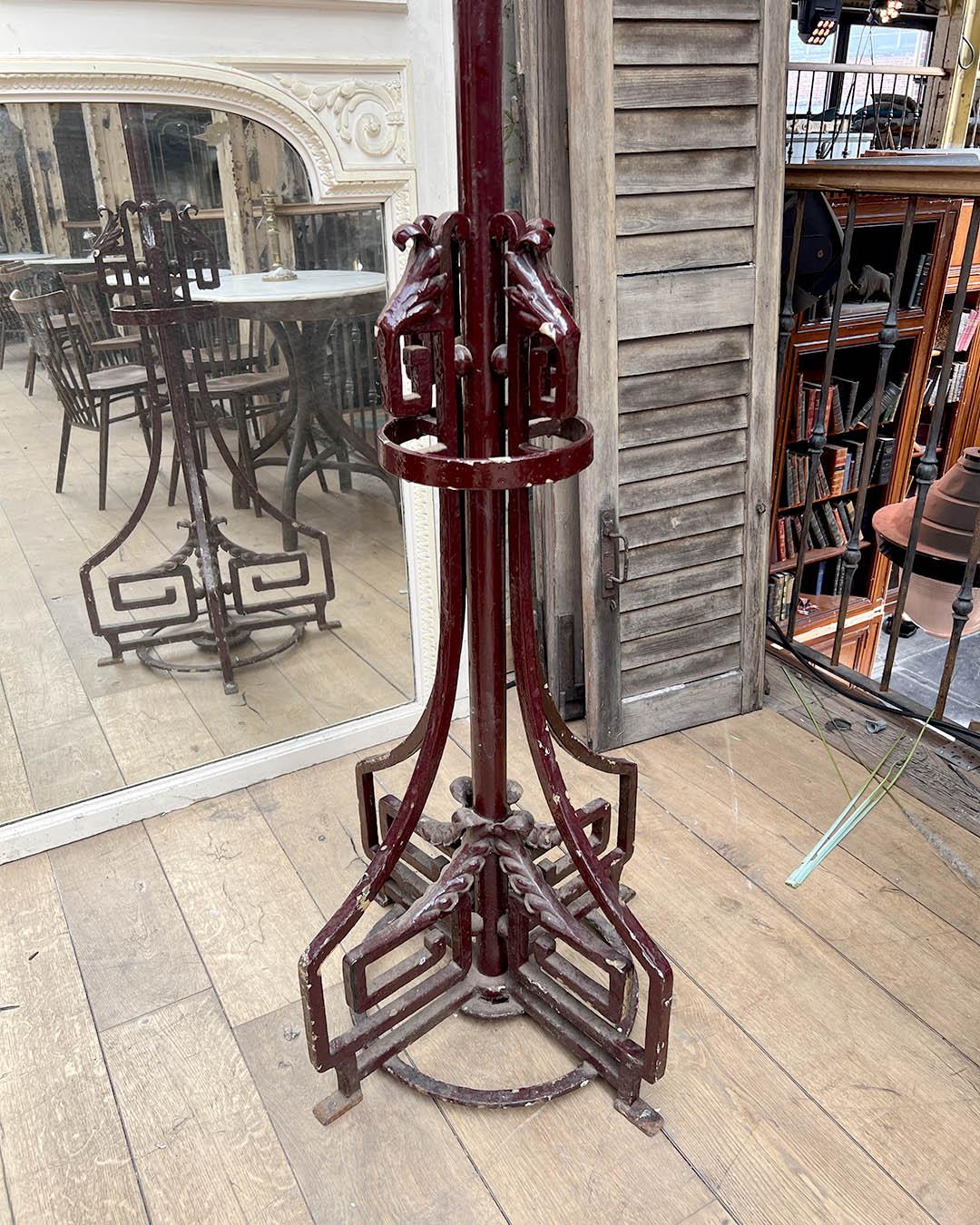 French Art Nouveau Cast Iron Coat Rack For Sale 2