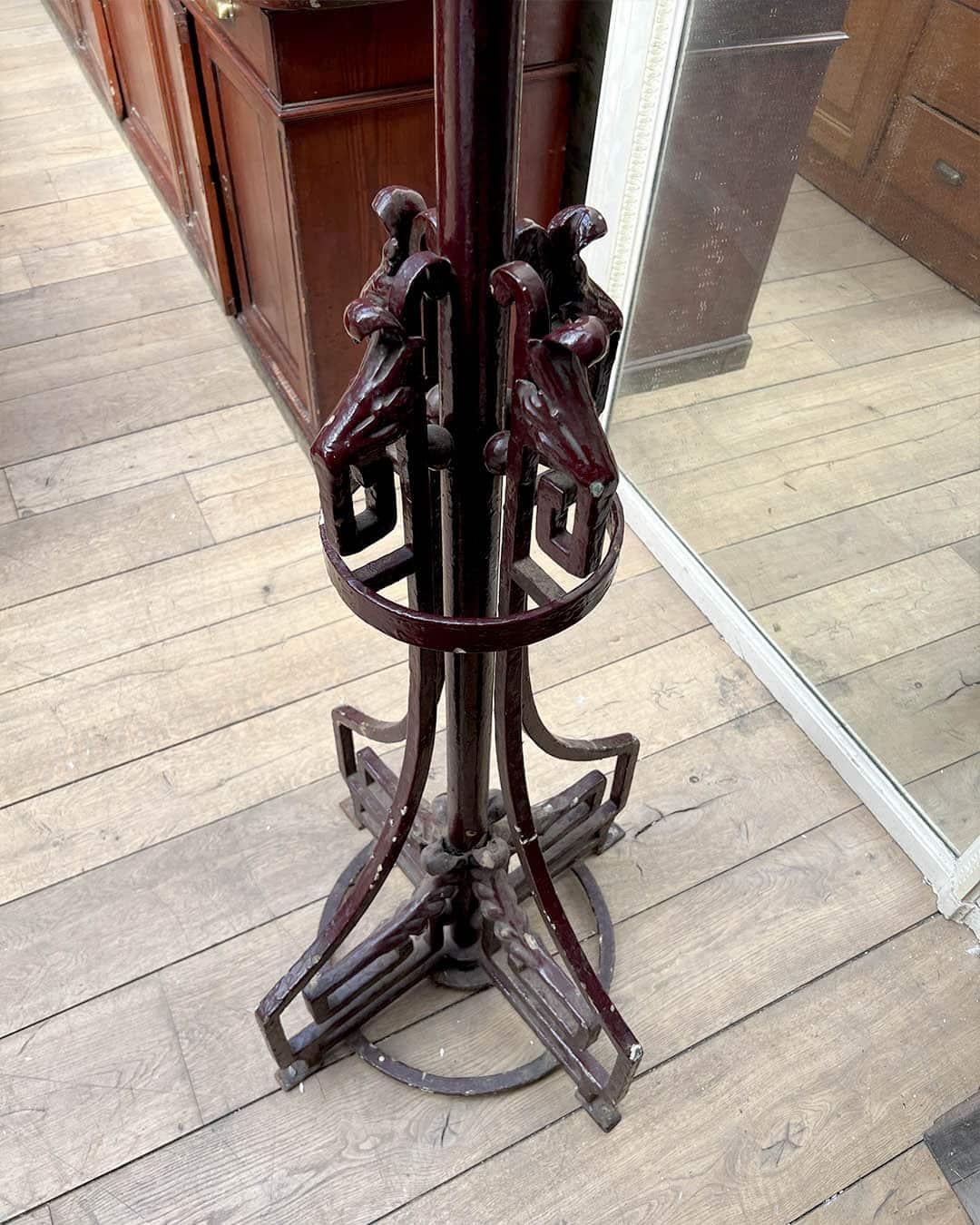 French Art Nouveau Cast Iron Coat Rack For Sale 3
