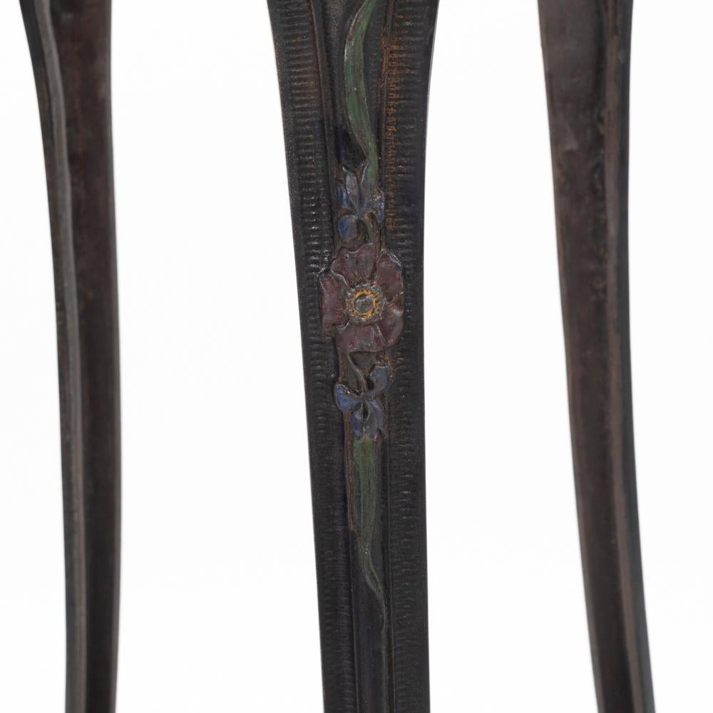 French Art Nouveau Cast Iron gueridon with Floral Decoration ca. 1900, stamped For Sale 10