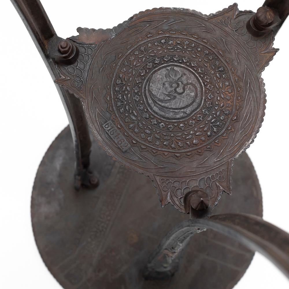 French Art Nouveau Cast Iron gueridon with Floral Decoration ca. 1900, stamped For Sale 14