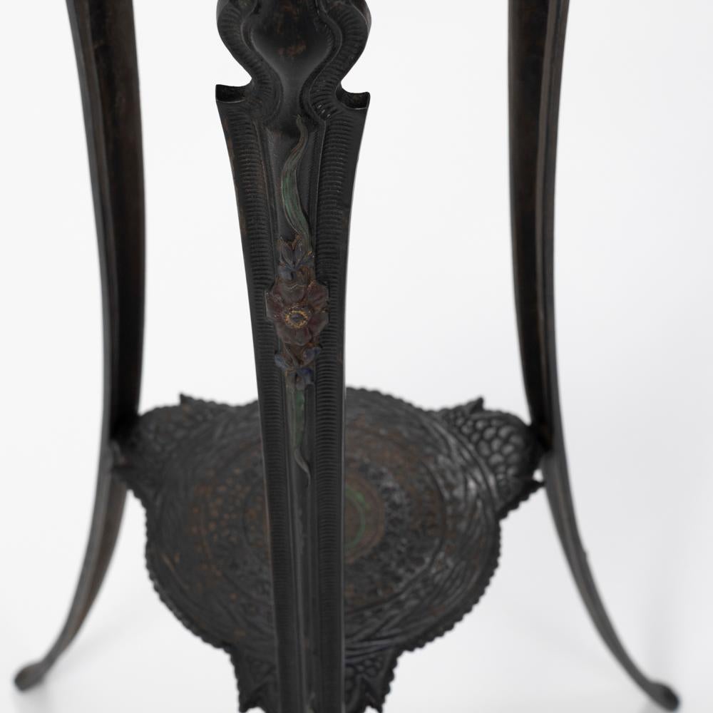 French Art Nouveau Cast Iron gueridon with Floral Decoration ca. 1900, stamped For Sale 3