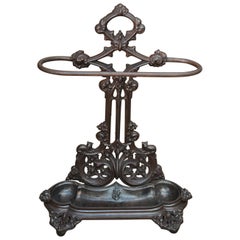 French Art Nouveau Cast Iron Umbrella Stand, circa 1900