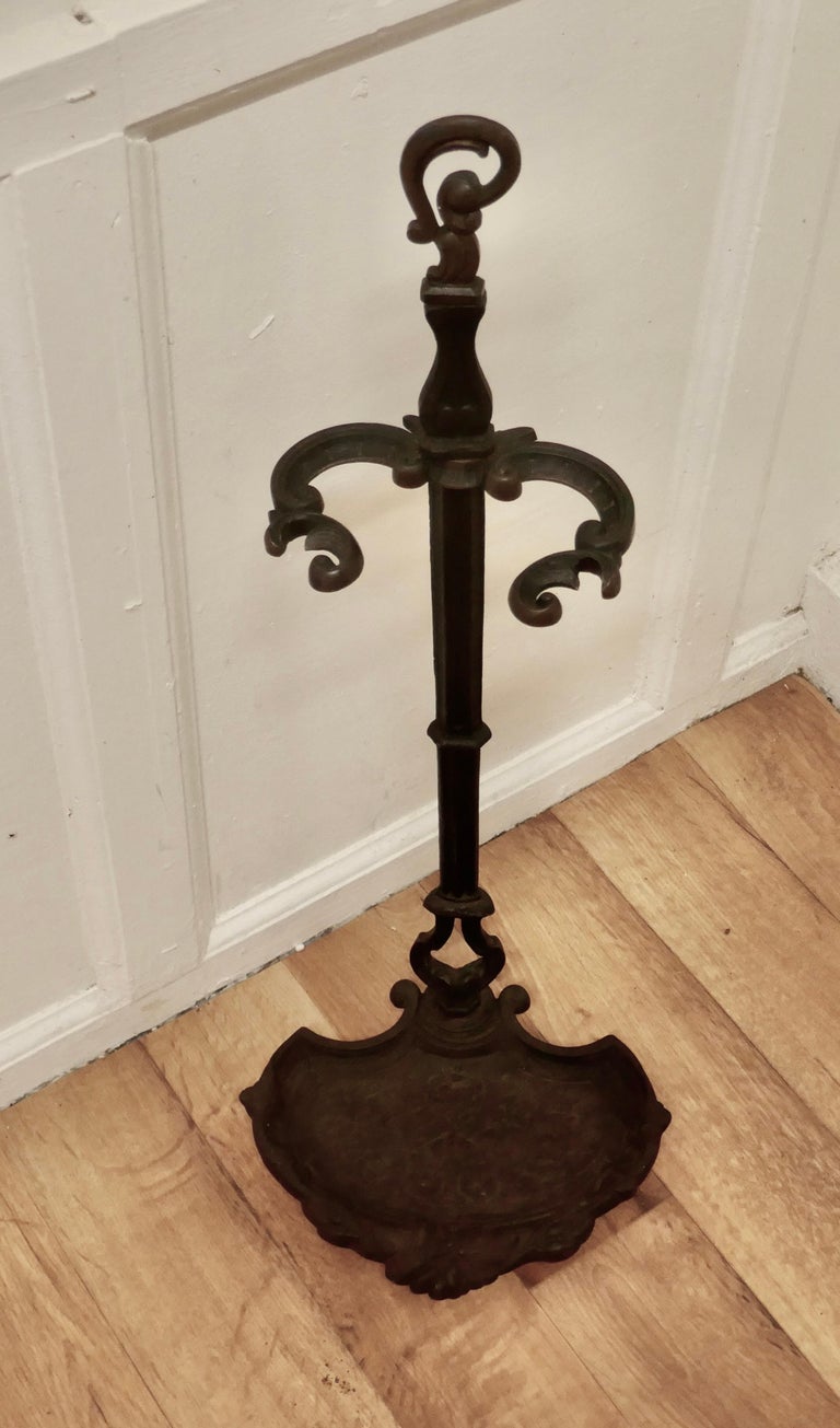 French Art Nouveau Cast Iron Walking Stick Stand or Umbrella Stand at
