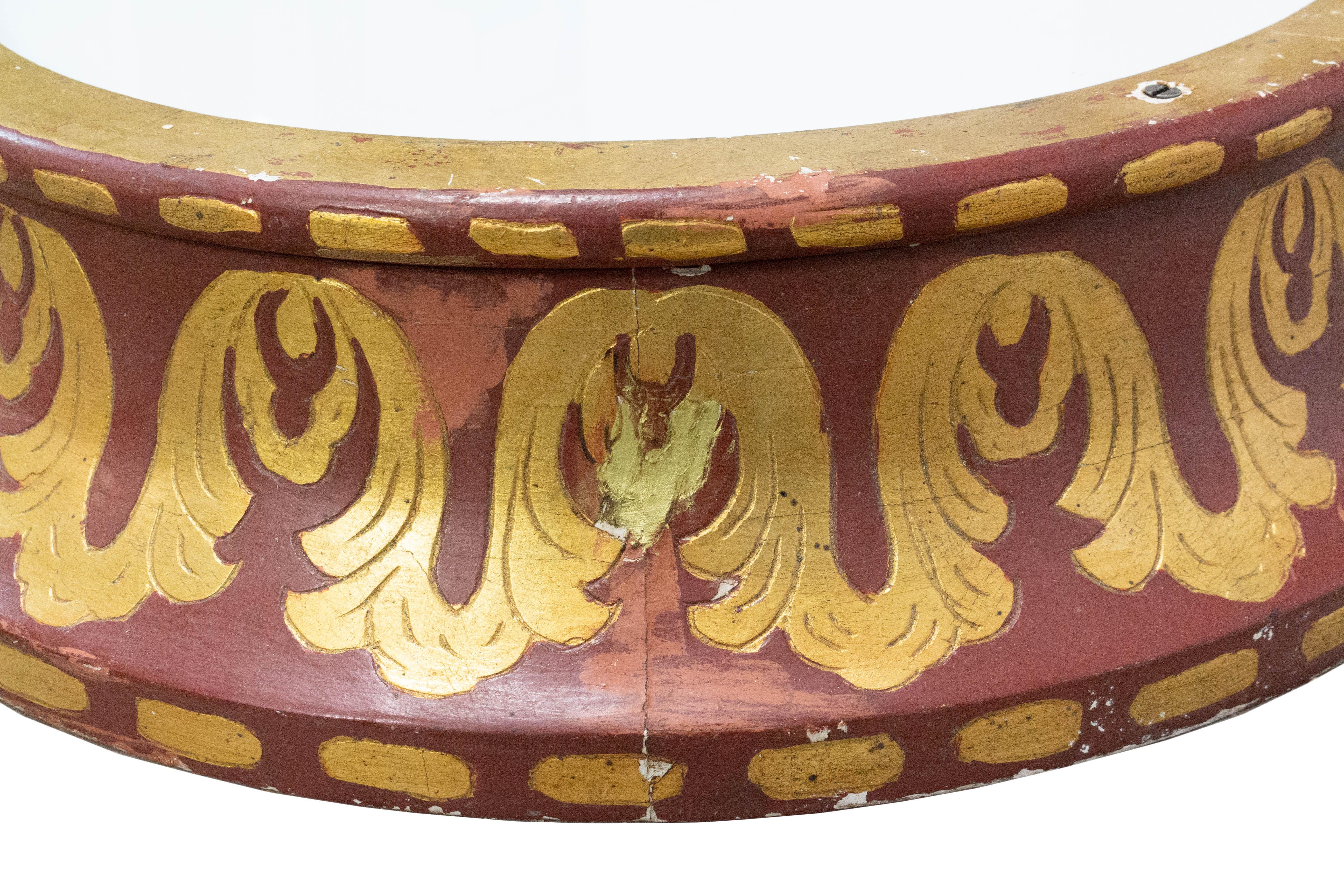 French Art Nouveau Ceiling Light Painted Wood, Early 20th Century 1