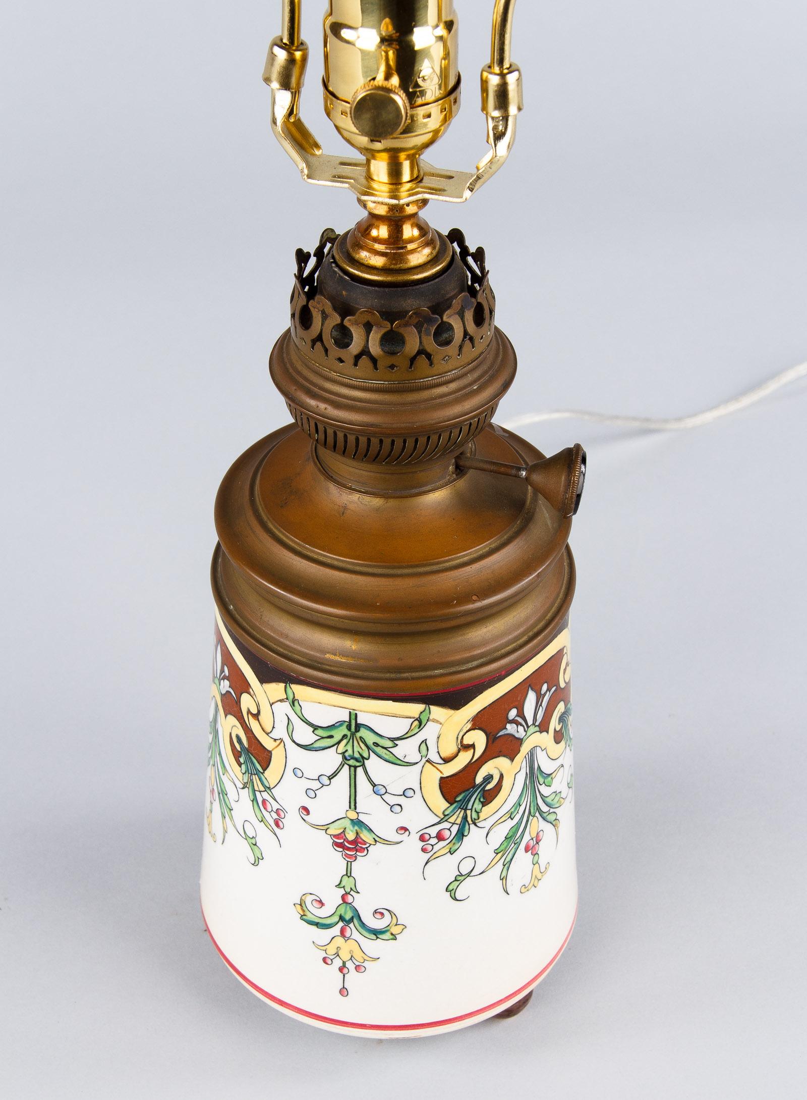 French Art Nouveau Ceramic Lamp, Early 1900s 2