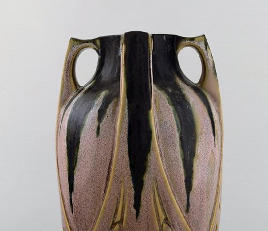 Early 20th Century French Art Nouveau Ceramic Vase, Denbac Produced in Vierzon