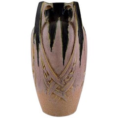 Vase en céramique Art nouveau français, Denbac produit à Vierzon