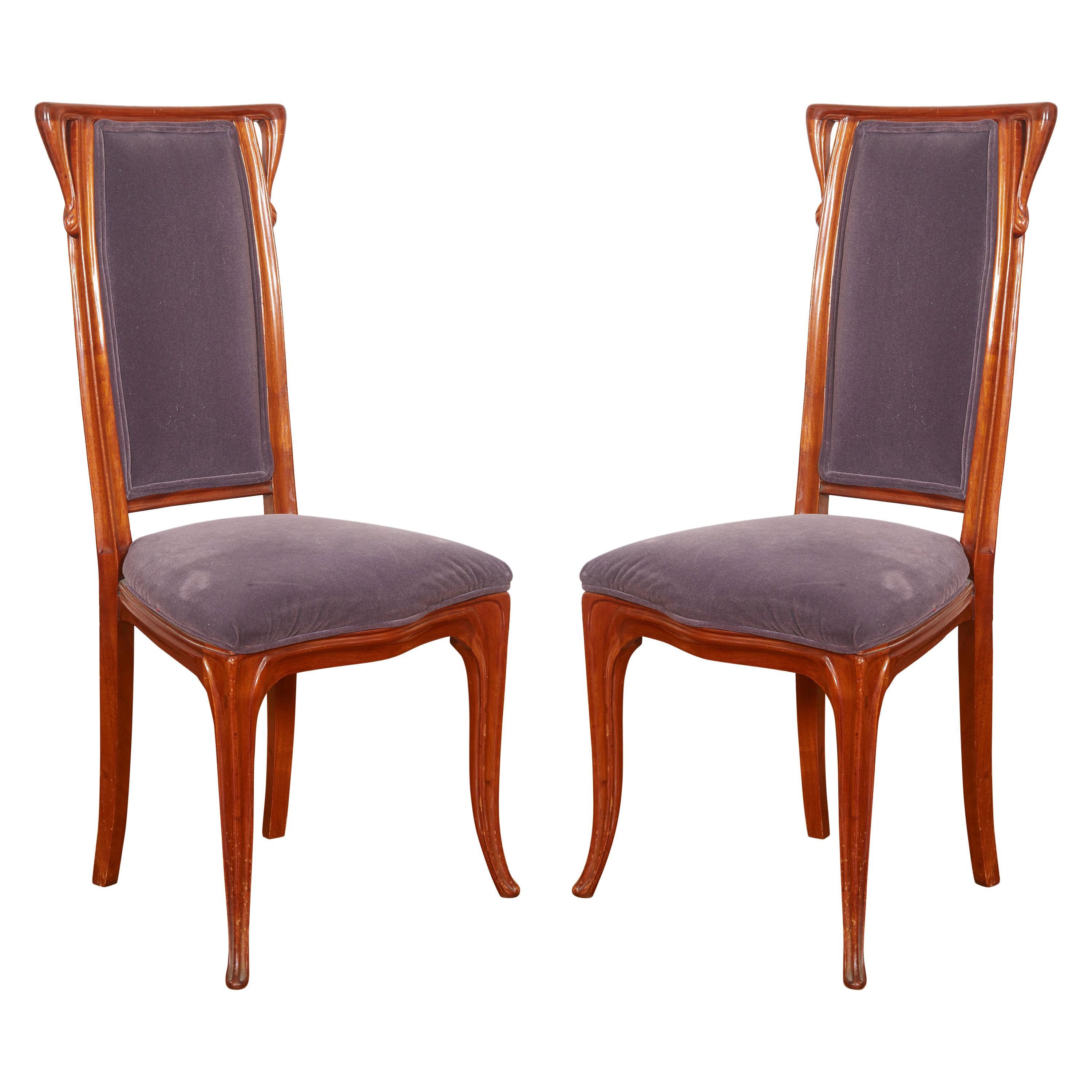 French Art Nouveau Chairs by Louis Majorelle For Sale