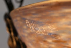 French Art Nouveau Chandelier Signed Muller Freres Luneville