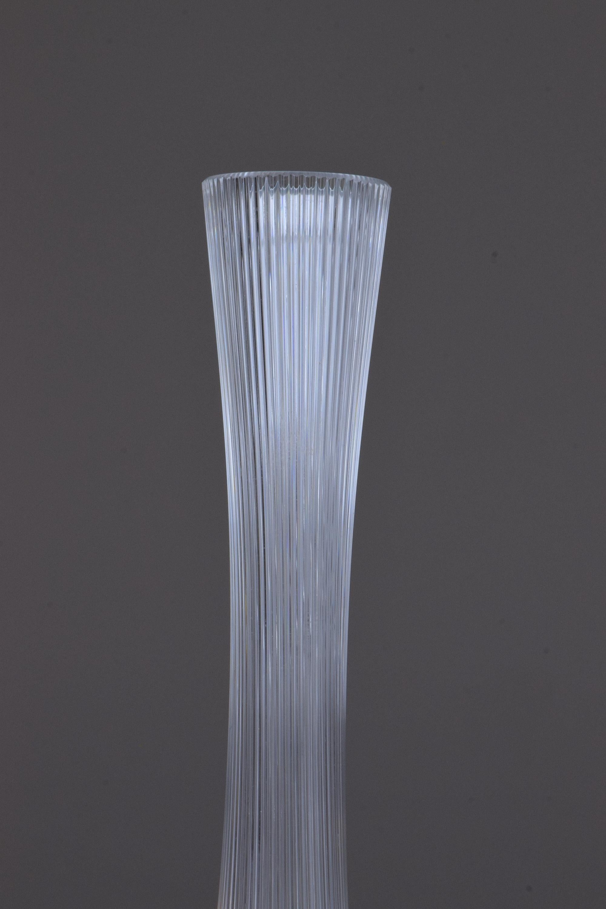 European French Clear Glass Vase by Daum, France, 1970s For Sale