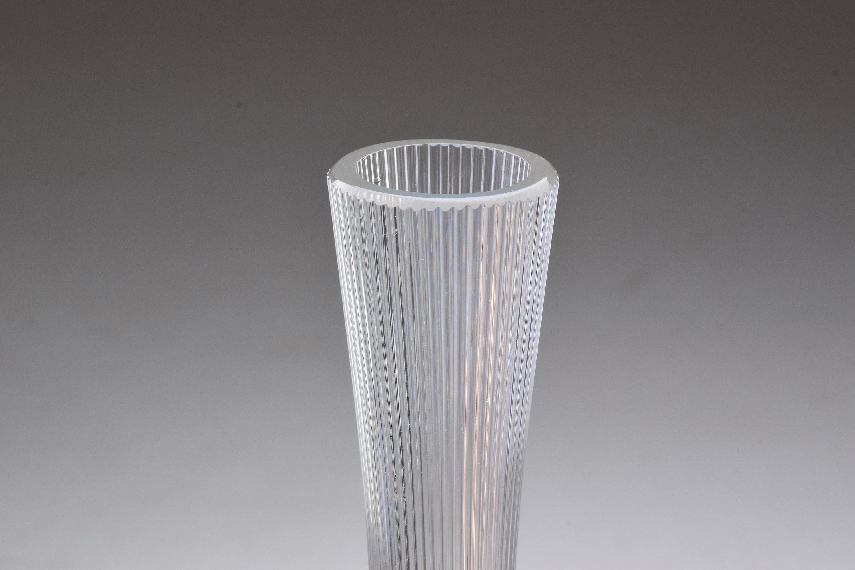 Art Glass French Clear Glass Vase by Daum, France, 1970s For Sale