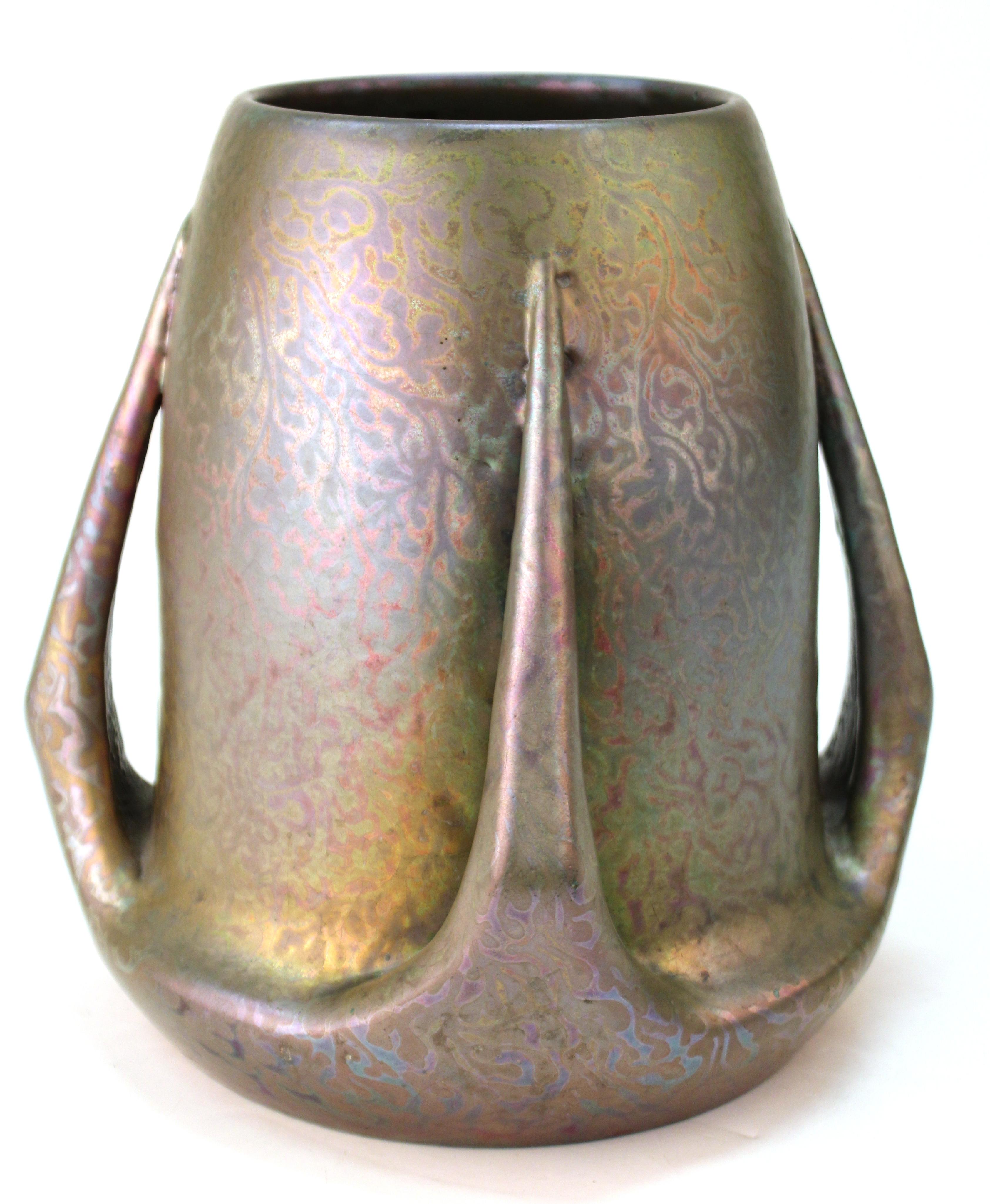 French Art Nouveau Clement Massier 'Golfe-Juan' Ceramic Luster Vase For  Sale at 1stDibs