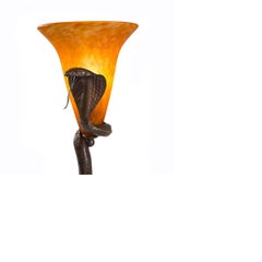 Lampe de table "Cobra" Art Nouveau français par Edgar Brandt et Daum