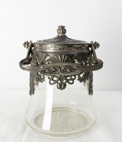 French Art Nouveau Cookie Jar Glass