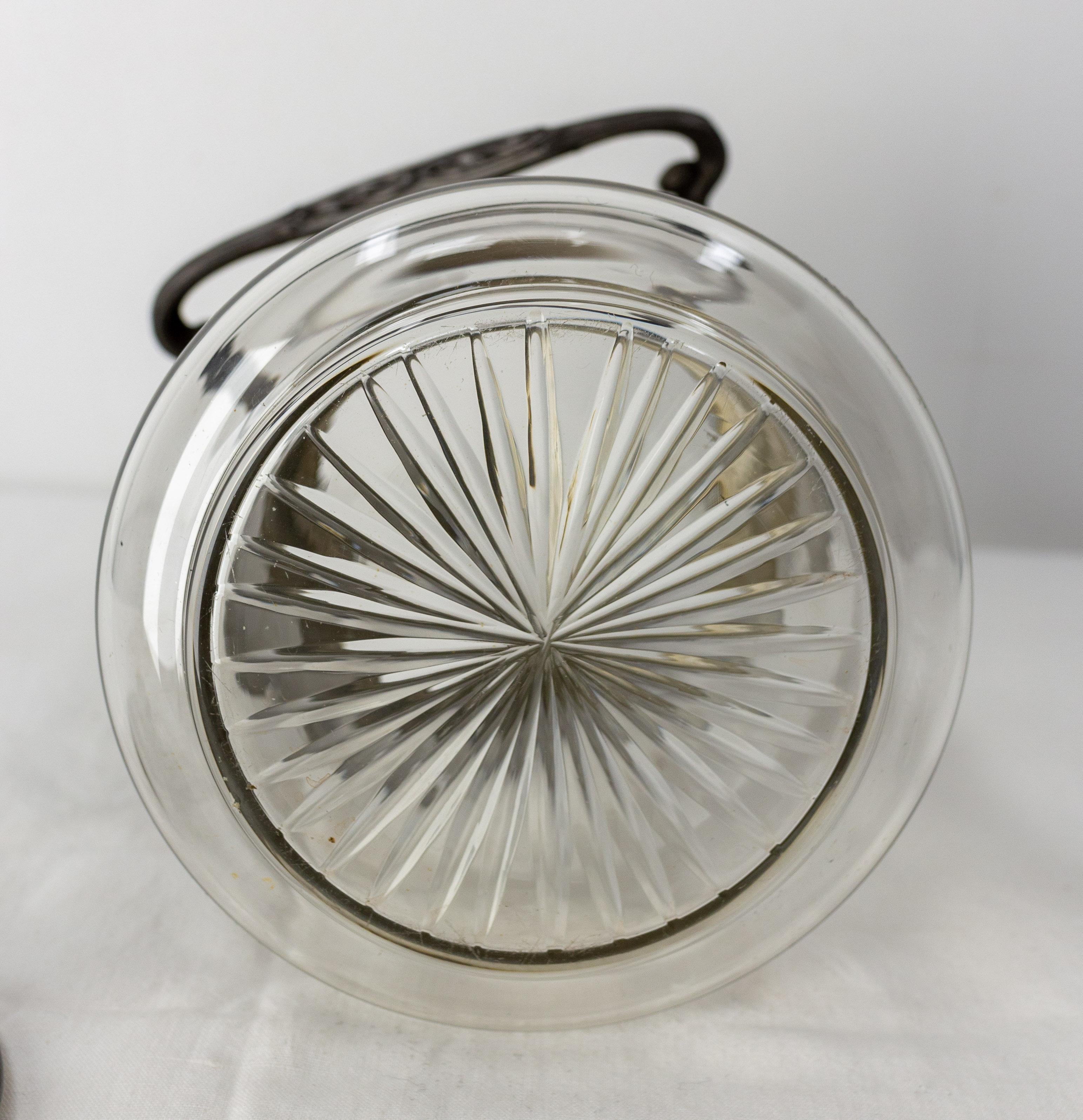French Art Nouveau Cookie Jar Glass  2