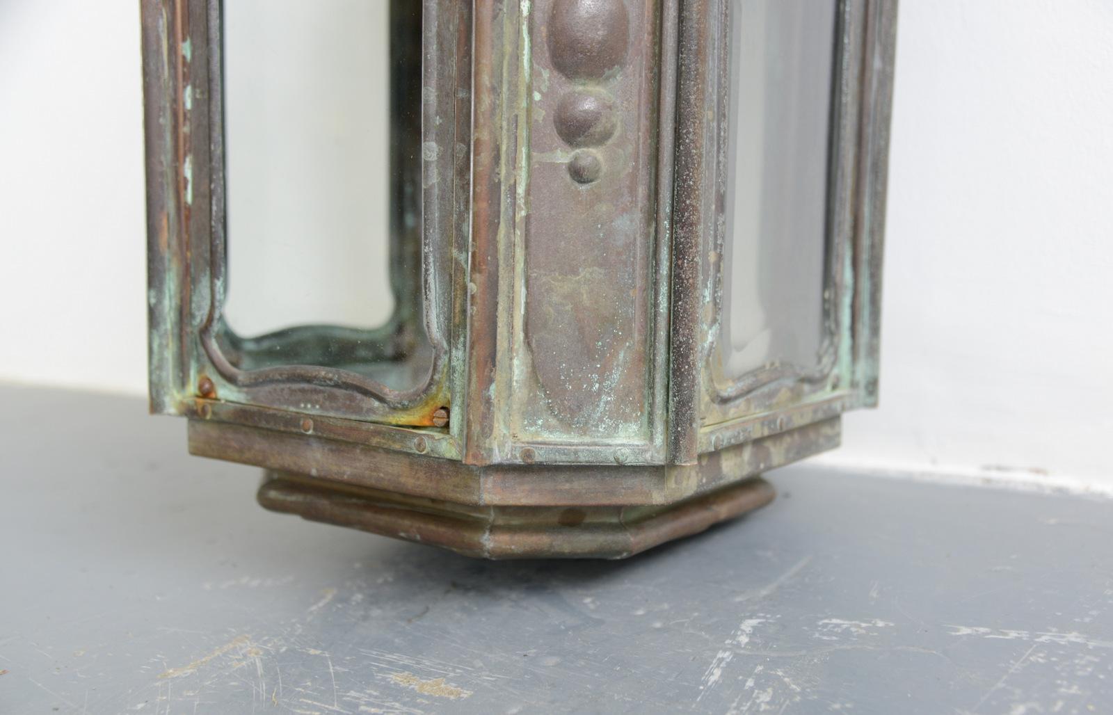 French Art Nouveau Copper Lantern, circa 1900 In Good Condition In Gloucester, GB