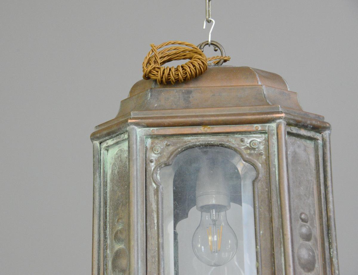 French Art Nouveau Copper Lantern, circa 1900 In Good Condition In Gloucester, GB