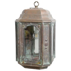 Antique French Art Nouveau Copper Lantern, circa 1900