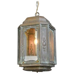 Antique French Art Nouveau Copper Lantern, circa 1900