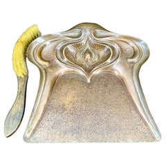 French Art Nouveau Copper Table Crumb Tray and Sweeper