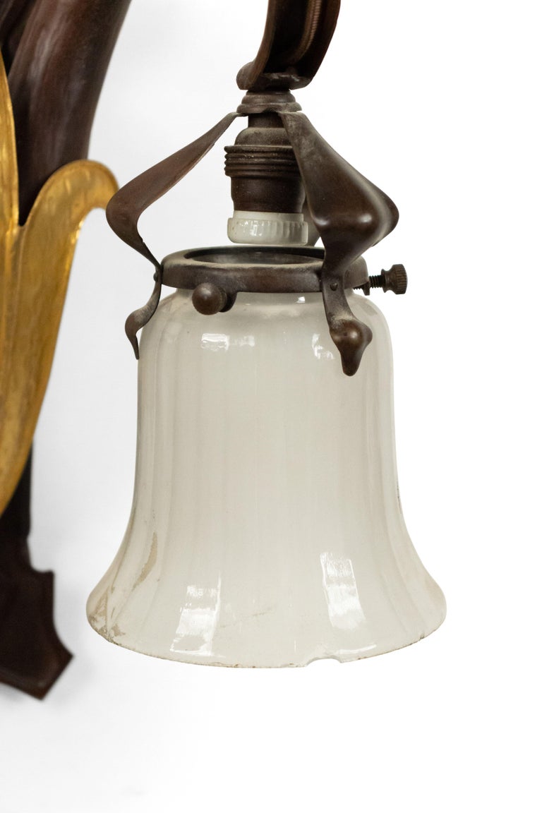 French Art Nouveau Copper Wall Sconces For Sale at 1stDibs art