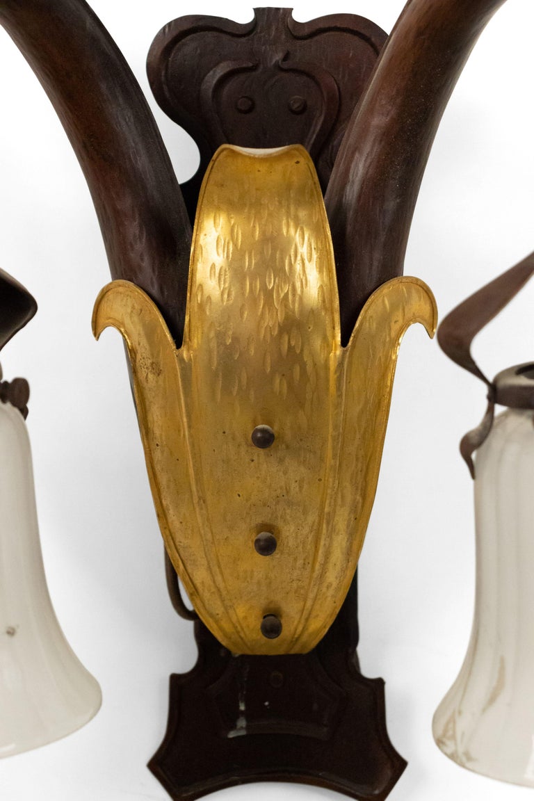 French Art Nouveau Copper Wall Sconces For Sale at 1stDibs art