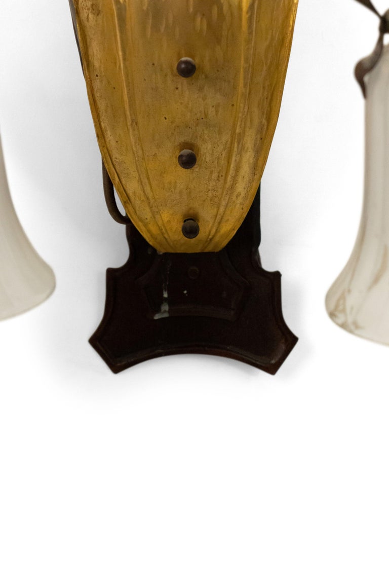 French Art Nouveau Copper Wall Sconces For Sale at 1stDibs art