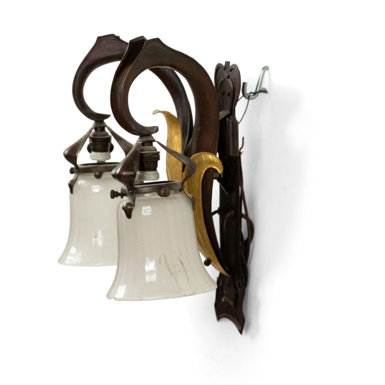 French Art Nouveau Copper Wall Sconces For Sale at 1stDibs art