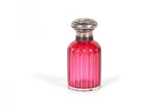 French Art Nouveau Cranberry Glass Perfume Bottles
