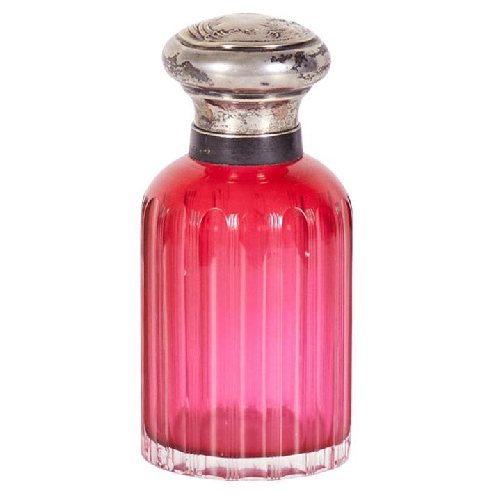 French Art Nouveau Cranberry Glass Perfume Bottles