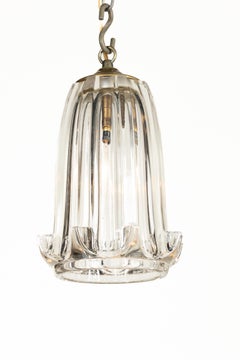 Lanterna di cristallo Art Nouveau francese, metà del 20° secolo, set di quattro esemplari