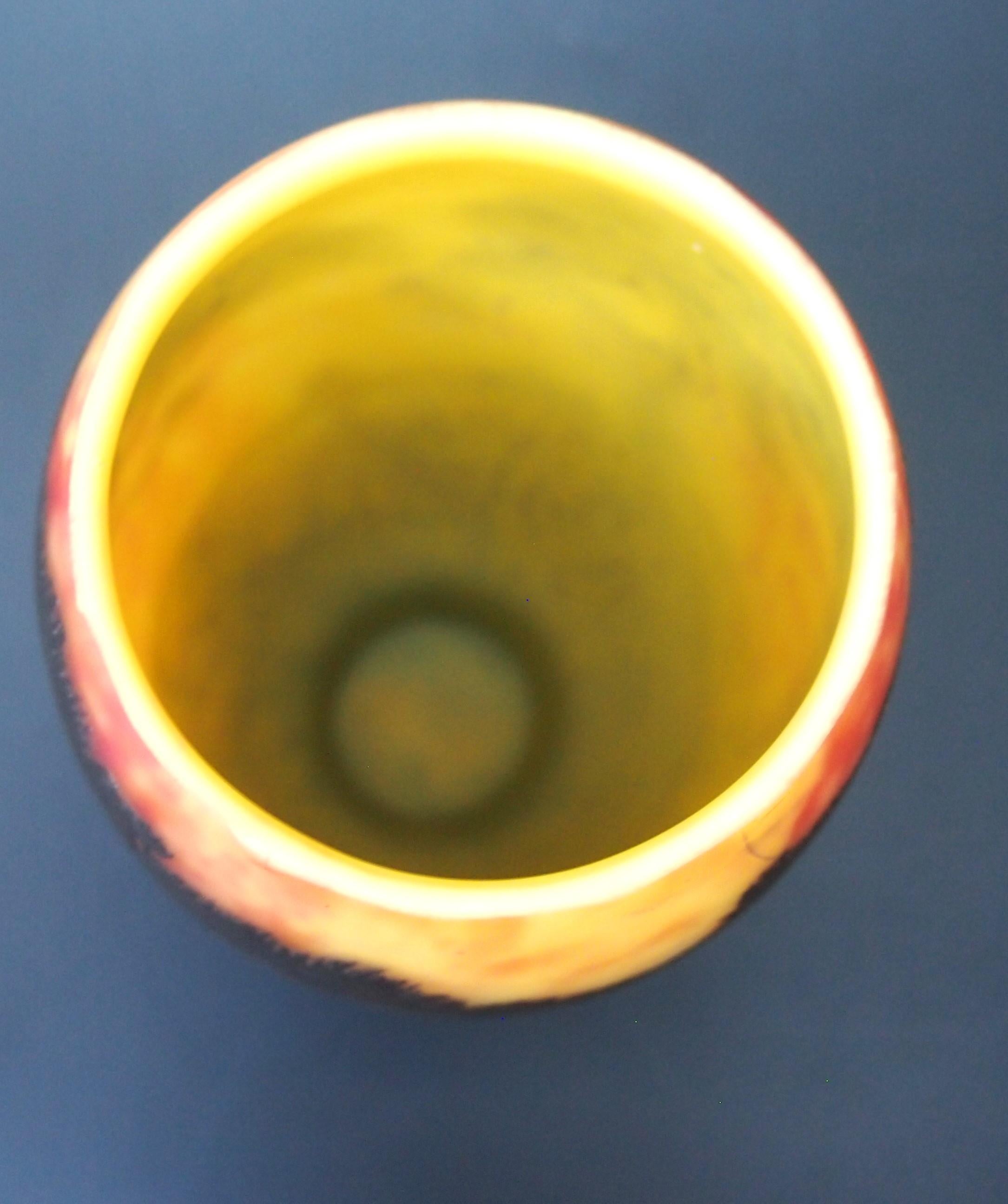 Verre d'art Vase français Art Nouveau Daum Cameo Glass Tropical Seascape 1900