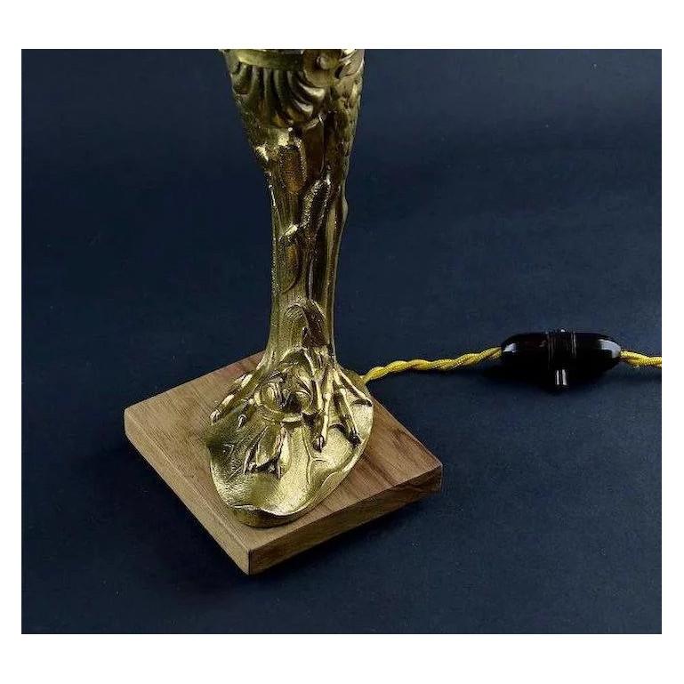French Art Nouveau / Deco Bronze Ibis Table Lamp, 1910-1920 In Excellent Condition In Saint-Amans-des-Cots, FR