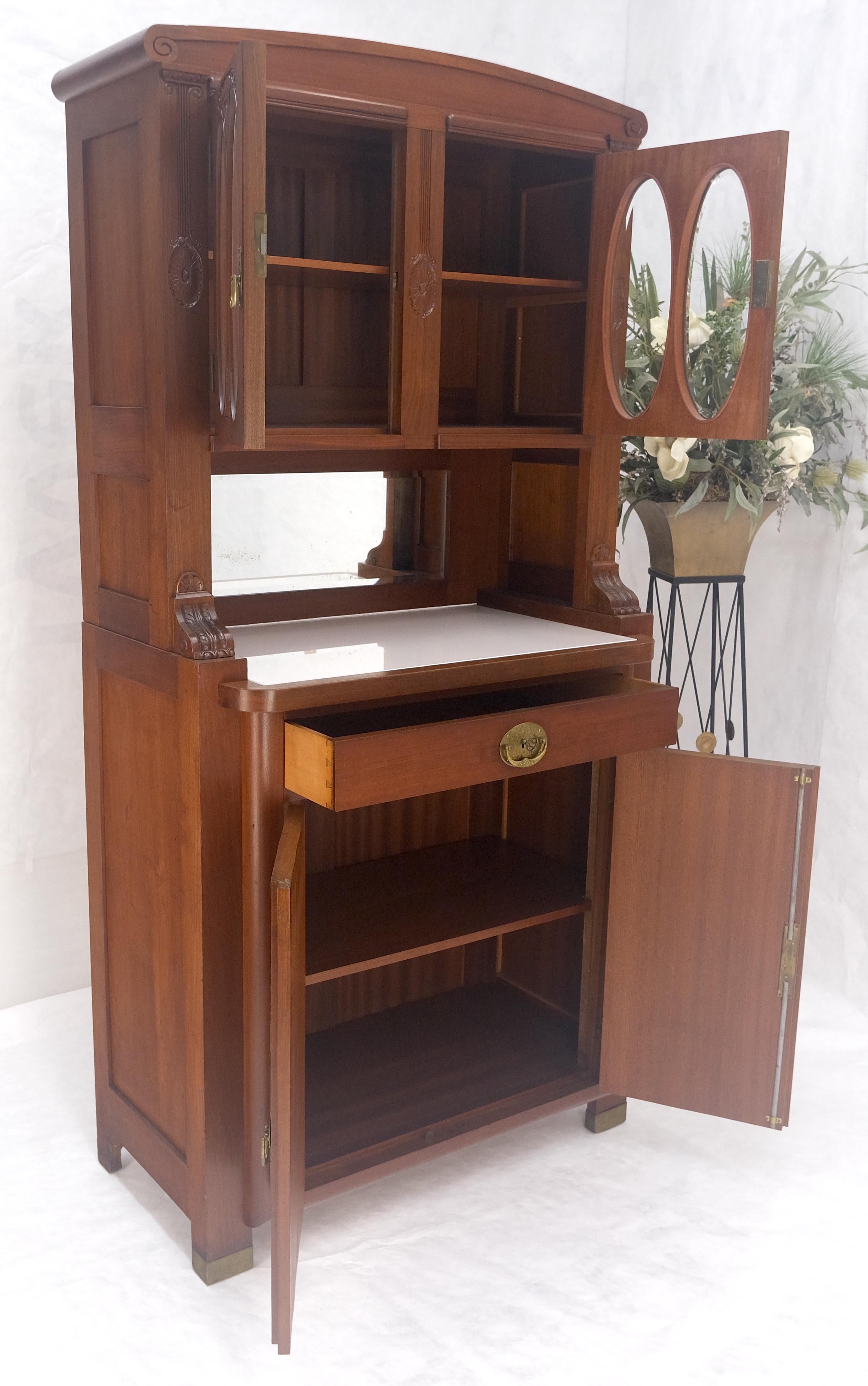 Credenza francese Art Nouveau Deco in legno di noce e radica, alta 78