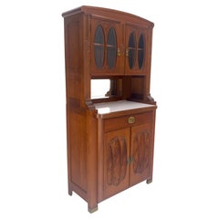 Armario alto francés Art Nouveau Decó de nogal y madera de nudo de 78" MINT